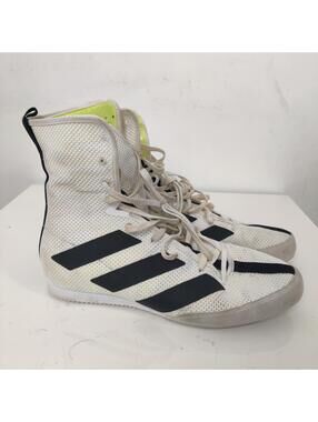 Adidas Box Hog 3 High Top Boxing Wrestling Shoes White Black Men's Size 9